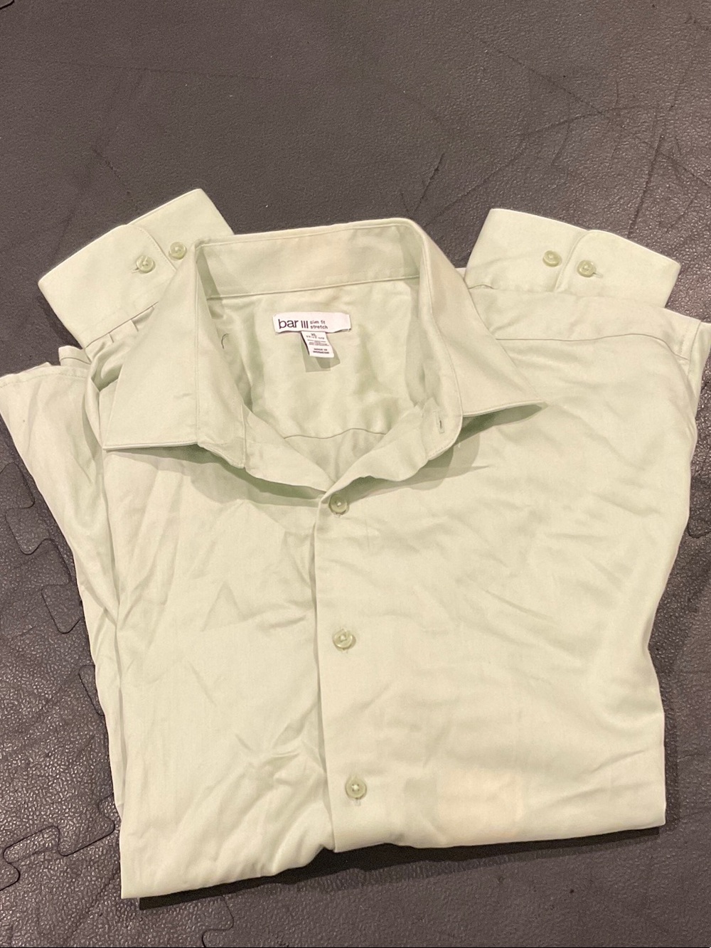 Bar III Light Green Men's Dress Shirt - Spread Collar